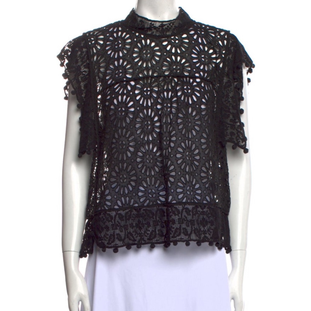 Isabel Marant broderie anglaise Black Lace Top sz small
